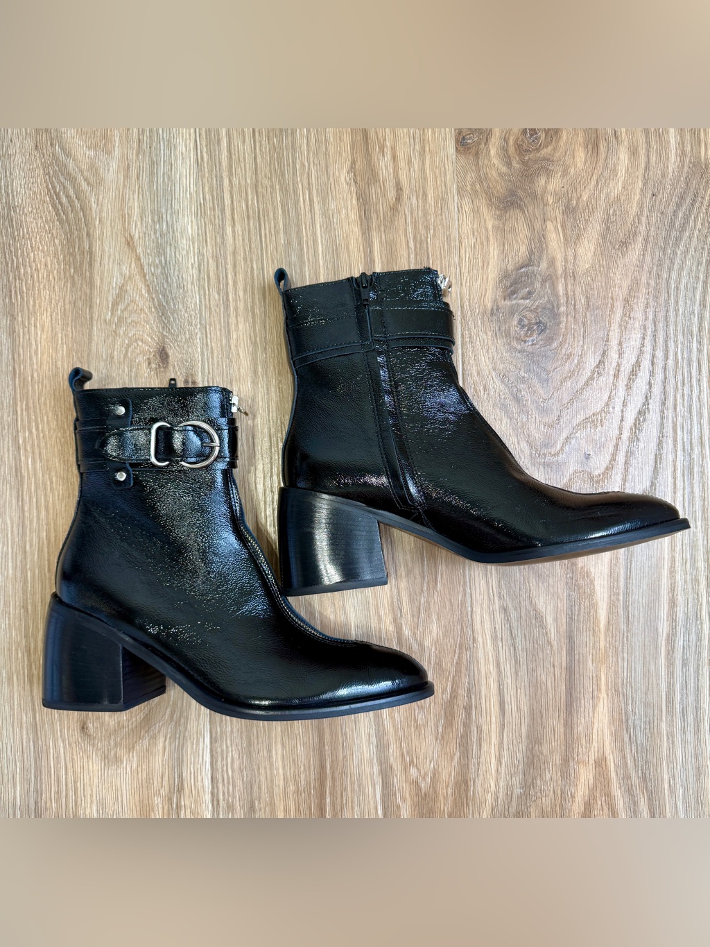 Mimm Naplak Paola Black Patent Leather Ankle Boots Eu 41 Us 11 — image 7 of 8